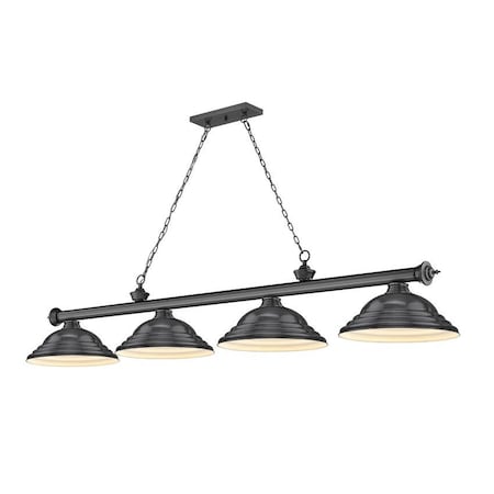 Z-Lite Cordon 4 Light Billiard, Bronze Plate & Bronze Plate 2306-4BP-SBP